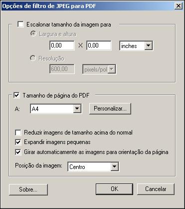 FILTROS DO HOT FOLDERS 65 Utilização do filtro JPEG para PDF O filtro JPEG para PDF aceita todos os arquivos JPEG padrão.