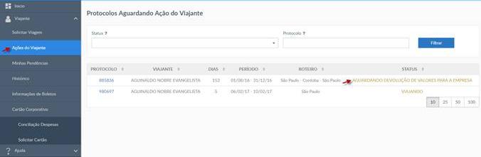 INFORMAR DADOS DE DEVOLUÇÃO INTERNACIONAL (novo fluxo) Quando não utilizado o adiantamento em seu valor total, é necessário devolver para a empresa a diferença.