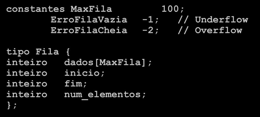 Re-Modelagem da Fila Adicionando o campo que indica o número de elementos.