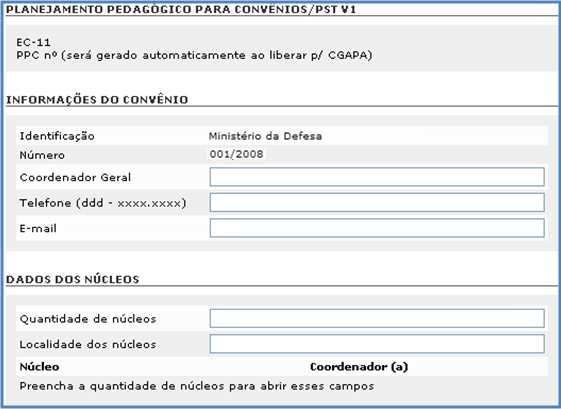 Cadastro/acompanhamento de PPC 7. Só será gerado após ser liberado para CGAPA. Antes disso, pode ser gravado como rascunho para eventuais alterações. 8.