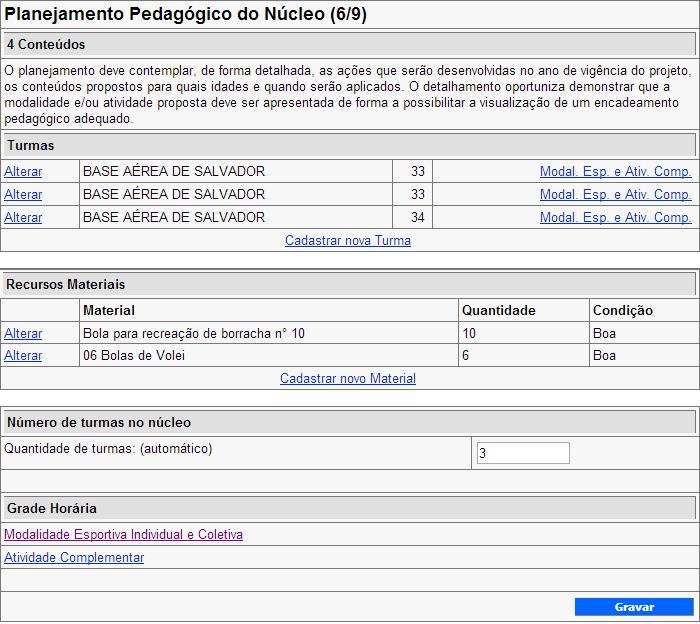 diretamente no respectivo campo de edição.