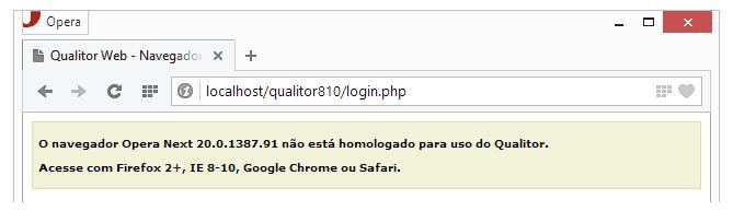 Ao acessar o Qualitor, se os navegadores