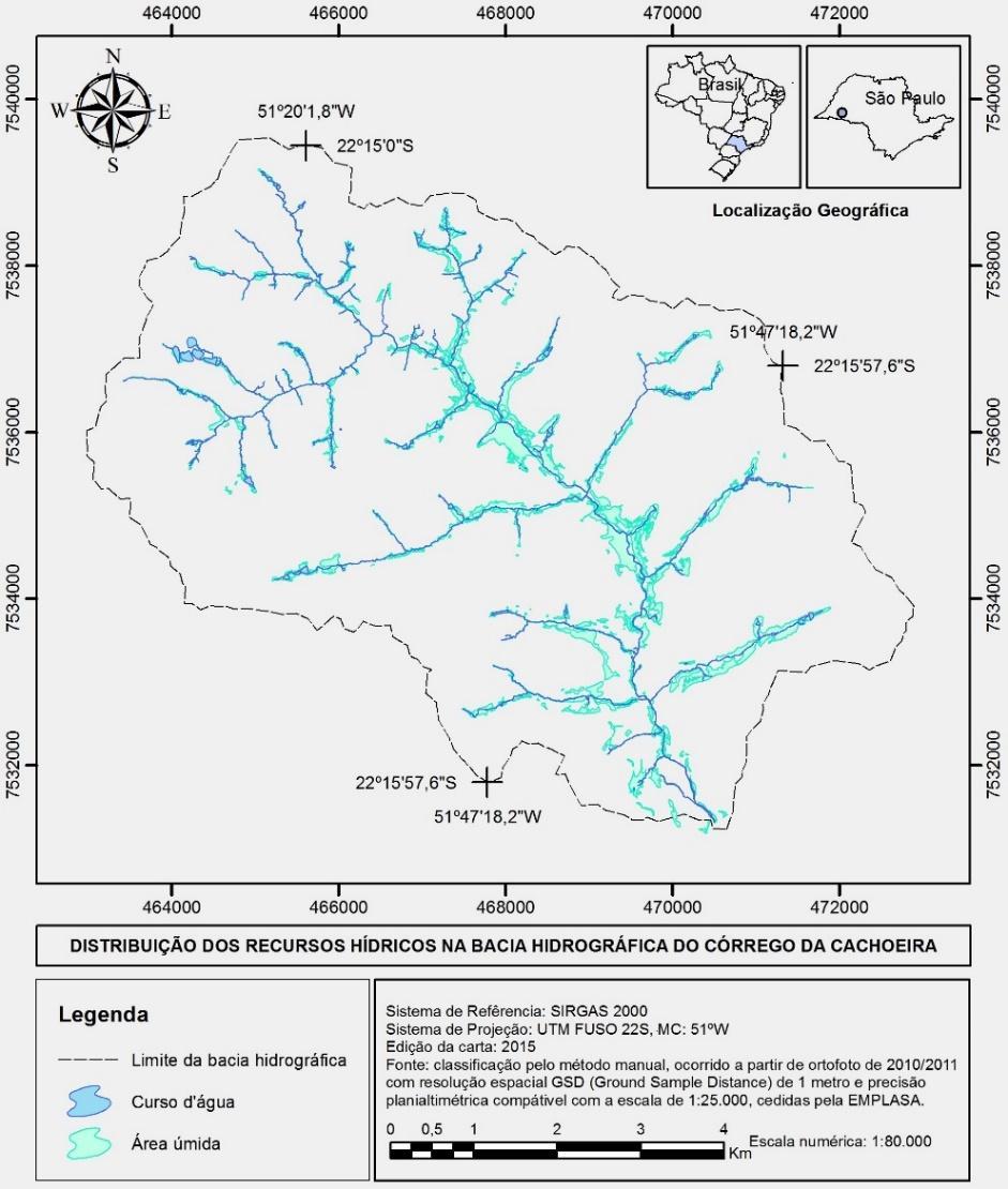50 Figura 3. Recursos hídricos da sub bacia Hidrográficas Córrego da Cachoeira 4.