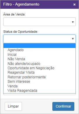 18 6.2.1 Agendamento Em Agendamento é possível encaminhar a visita para o vendedor/consultor com as informações referentes ao cliente provenientes do cadastro da Área de Venda.