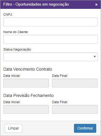 Utilizando o 6.2.2 23 Em Negociação Em Em Negociação é possível editar uma oportunidade que está em negociação e visualizar o histórico das visitas.