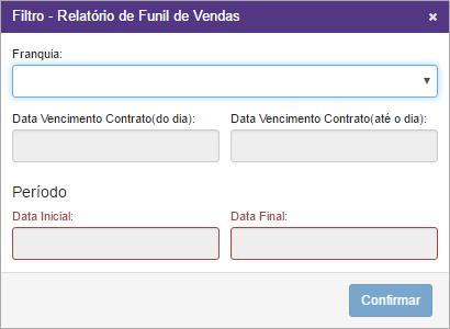 46 6.3.1 Funil de Vendas O relatório de Funil de Vendas apresenta informações das visitas por vendedor/consultor com status OPORTUNIDADE EM NEGOCIAÇÃO e seus resultados por franquia.