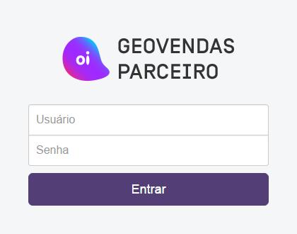 br/geovendas-parceiro-franquia Figura: Tela Inicial do Sistema NOTA IMPORTANTE: Nota 1: Uma vez cadastrado no Sistema de Segurança e