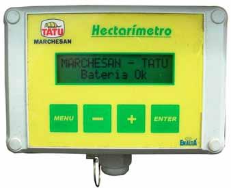 Opcionais Hectarímetro eletrônico Tatu O Hectarímetro Eletrônico Tatu, é um medidor de área em hectares que coloca a tecnologia a serviço da
