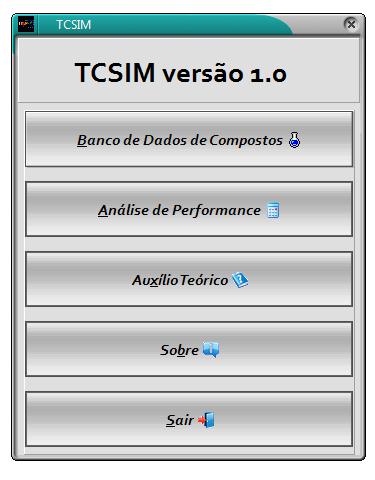 45 III.2.4 Manipulando o TCSIM Para iniciar qualquer simulação no TCSIM, a primeira interface que o usuário observa é ilustrada na figura 3.2 abaixo: Figura 3.2 Interface inicial do TCSIM.