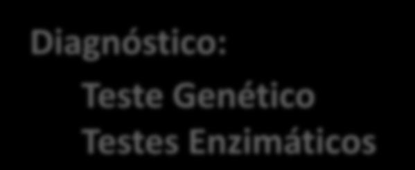 cetótica (pc frequente) Hiperglicémia pós-prandial Hiperlactacidémia Diagnóstico: Teste Genético Testes Enzimáticos