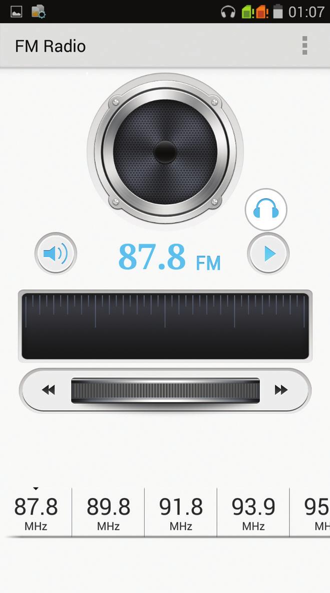 8. MULTIMÍDIA Rádio FM Conecte o fone de ouvido.