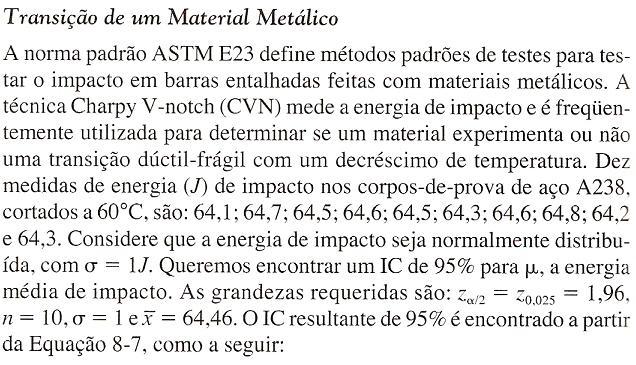 8.2 Intervalo de Confiança para a Média de uma