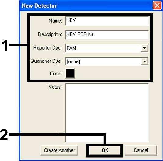 8.6.1.2 Criação/Selecção dos detectores Coordene ao documento os correspondentes corantes de detecção com a ajuda do submenu Detector Manager, que se encontra no menu Tools.