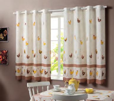 CORTINAS galinhas laranja Veneza 60%