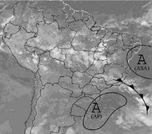 Figura 4 Formação de um ciclone extratropical a) chegada de uma frente fria e, b) formação do