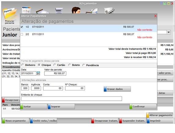 COMO ALTERAR A FORMA DE PAGAMENTO DE UM TRATAMENTO?