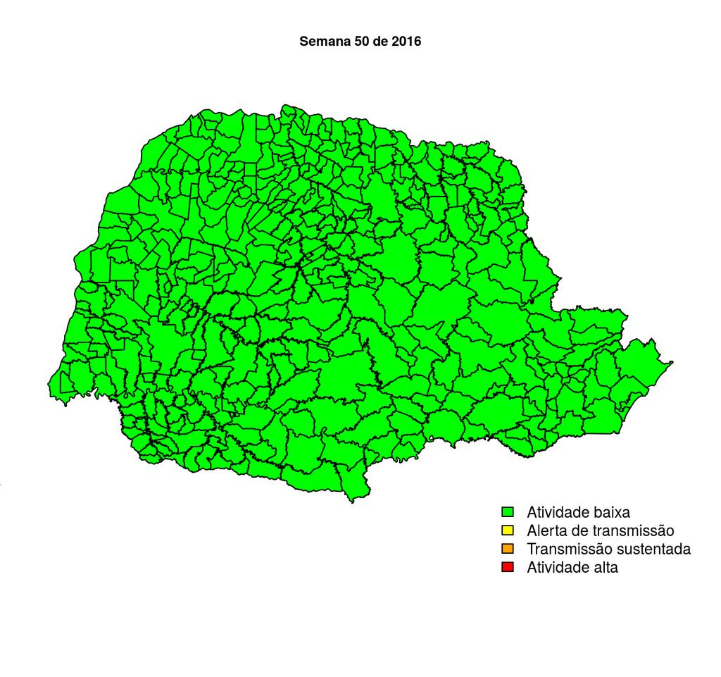 Boletim Semanal Semana 50 de 2016 O Estado Regionais de Saúde: Umuarama Paranavaí Francisco Beltrão Apucarana Maringá Campo Mourão União da Vitória Guarapuava Pato Branco Cascavel Cianorte Londrina