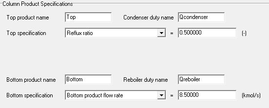 verificar a pureza obtida no produto de topo e se havia variação da composição do azeótropo. Figura 2. Especificações do produto da coluna.