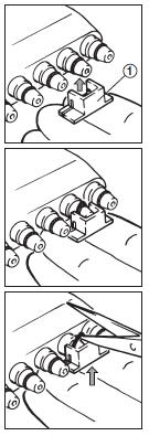Substituição dos pistões - Desrosqueie o manifold da empunhadura. - Gire ambas as travas da tampa do manifold (9) com uma moeda (rotação de 90º ) e retire a carcaça.