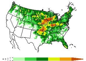 Rainfall Accumulation (in mm) - June 1 to 15, 2008 15 25
