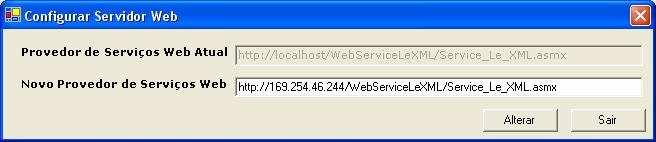 56 Figura 19 Troca do endereço do servidor de serviços web 3.3.2.