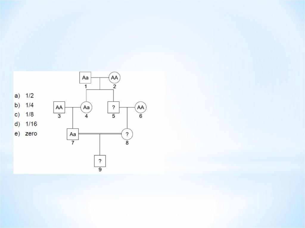 FUVEST Na genealogia seguinte, o indivíduo 7 é o portador do gene a, que provoca fibrose cística.