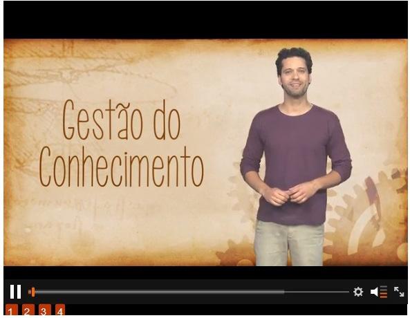 conteúdo da aula-tema: A Vídeo Aula (figura 10), dividida em 4 blocos, permite acessar o conteúdo por meio de