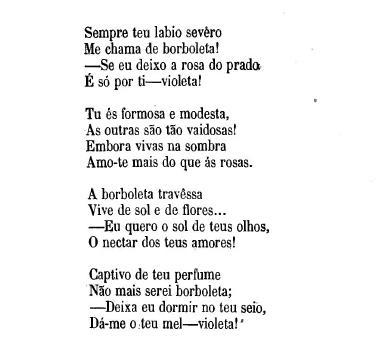 erotizado do corpo. Ao transfigurar-se numa borboleta, o poeta liberta a sua sensualidade contida: (ABREU, 1866, p.