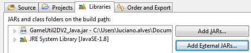 Clique no botão Add External JARs.