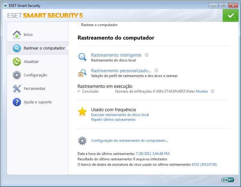 A proteção em tempo real não é iniciada Se a proteção em tempo real não for ativada na inicialização do sistema (e estiver ativada a opção Iniciar automaticamente proteção em tempo real do sistema de