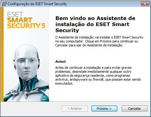 2. Instalação Inicie o instalador e o assistente de instalação o guiará pelo processo de configuração. Importante: Verifique se não há algum outro programa antivírus instalado no computador.