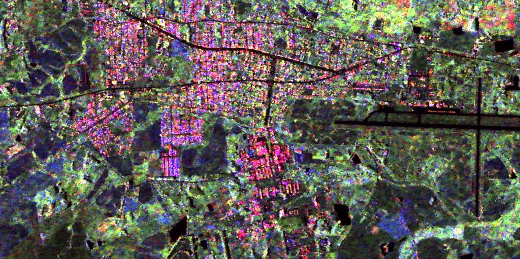 Imagem Polarimétrica RADARSAT do bairro Camobi, em Santa