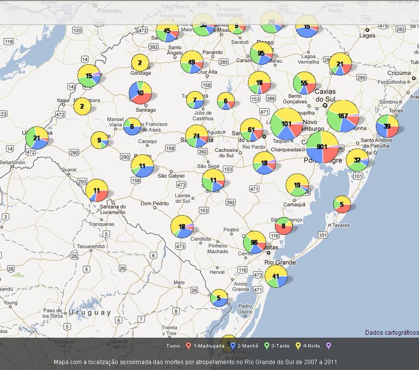 Localização Aproximada de Todos os Acidentes