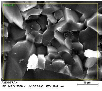 De acordo com a análise verifica-se que os pontos brancos demonstram a presença do YAG. FIG. 4.