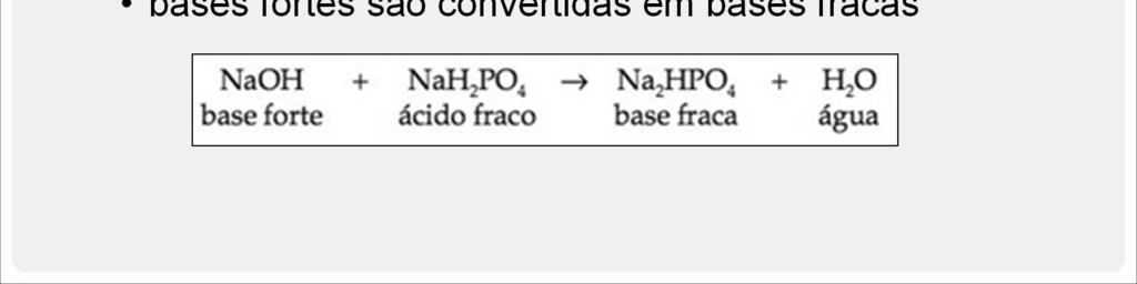 O Na 2 HPO 4, com um átomo de hidrogênio a menos, age como uma base fraca.