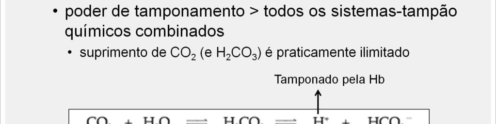 A regulação do equilíbrio ácido-base pelo sistema respiratório é um sistema-tampão siológico.