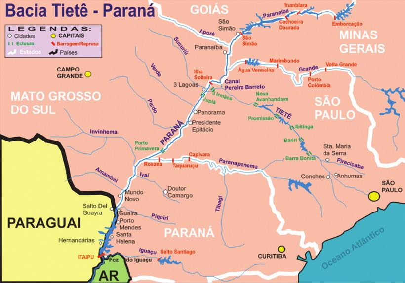 A bacia do Prata é a segunda em extensão territorial e importância na América do Sul, atrás apenas da Bacia Amazônica.