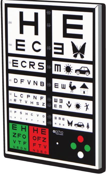 MM-509B9 Optotipo LED Equipamento indicado para auxiliar os profissionais da área, na realização de testes de