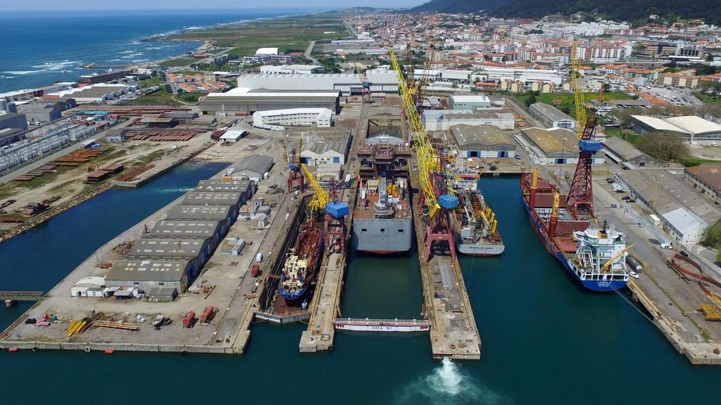 ESTALEIROS NAVAIS WEST SEA VIANA DO CASTELO Uma das infraestruturas industriais mais relevantes em Portugal, com capacidade para navios de médias e grandes