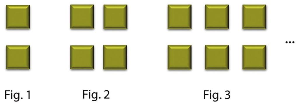 Questão 04 Observe a sequência construída com quadrados: Nesta sequência, é possível formar uma figura com 324 quadrados? Caso a resposta seja positiva, o número da figura será: (A) Não.