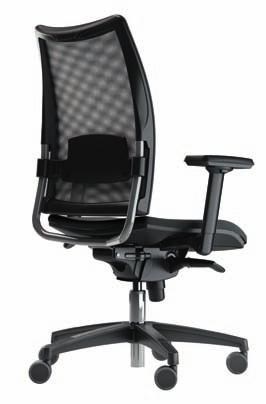 OVERTIME is available with upholstered seat and self-supporting elastic and breathable net back, a feature that makes it particularly suitable for continuous duty, 24 hours out of 24, as in