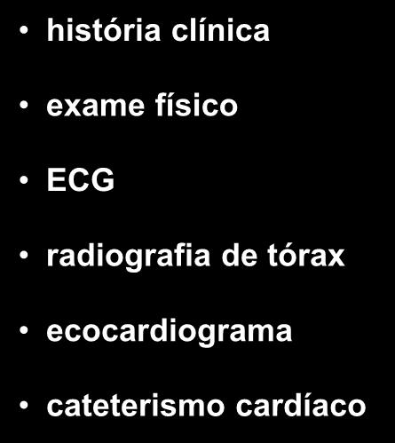 cardíacas hipofonéticas Diagnóstico do tamponamento história