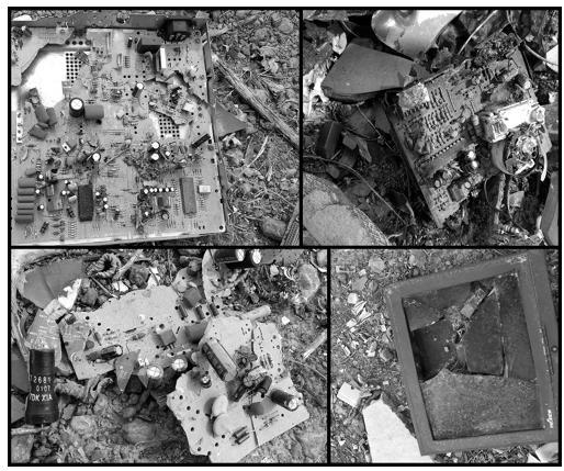 Figura 4: Lixo eletrônico descartados em áreas circunvizinhas do aterro. Fonte: Própria.