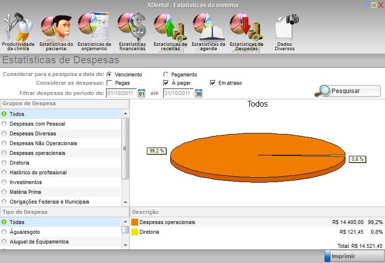 DADOS DIVERSOS Em dados diversos podemos obter relatório de: Despesas e receitas (Todas as despesas e receitas cadastradas no período informado) Fotos e vídeos (Quantidade de imagens e vídeos