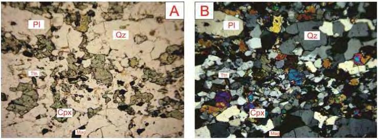 magnetita e quartzo (ponto BV016).