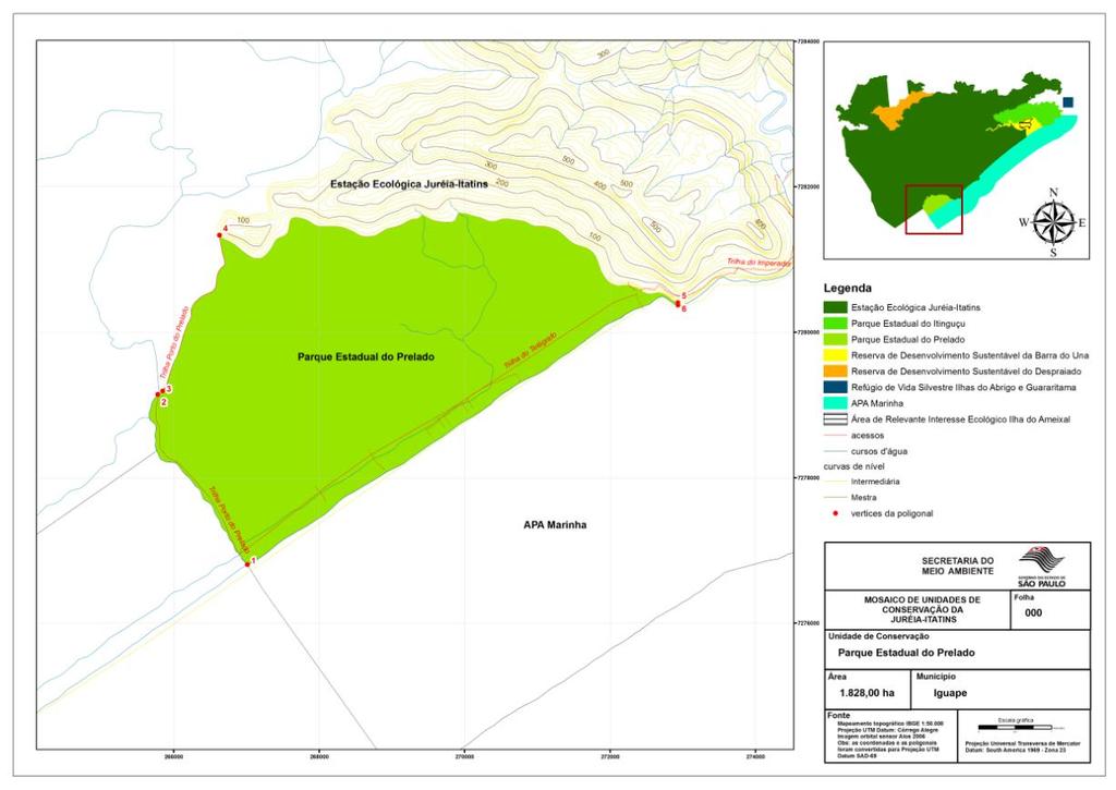 GLEBA 1.2 PARQUE ESTADUAL DO PRELADO MEMORIAL DESCRITIVO Área: 1.828 ha O Parque Estadual do Prelado é constituído por uma área aproximada de 1.