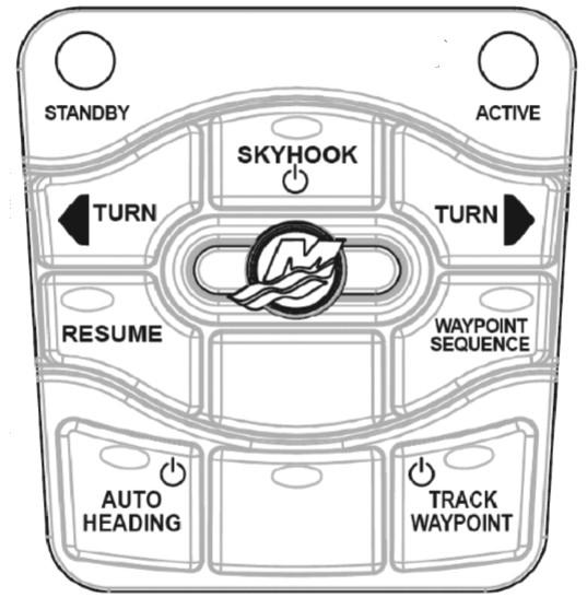 Seção 3 - N águ Pressionr o otão "AUTO HEADING" (Rumo Automático) no trckpd do Precision Pilot. A luz no otão "AUTO HEADING" (Rumo Automático) pg e de esper cende.