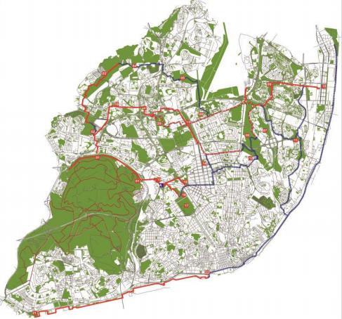 Lisboa dispõe de uma rede de percursos cicláveis que, no final de 2010, tinha cerca de 80Km de extensão total, prevendo-se a construção de mais 150km até 2018.