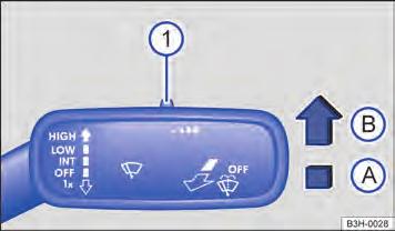 Sensor de chuva e de luz Se necessário, ligar manualmente os limpadores do para-brisa quando a água interferir na visibilidade dos vidros. Solução de problemas 191.5B1.VIR.66 Fig.