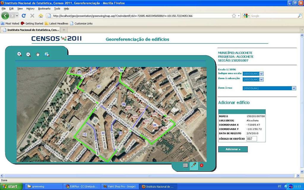 Deste modo foram georreferenciados 3.547.318 edifícios por 18.822 utilizadores/recenseadores.